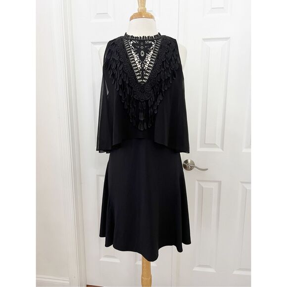 Kobi Halperin Womens Black Malia Cold Shoulder Popover Dress Size Medium - Picture 1 of 7